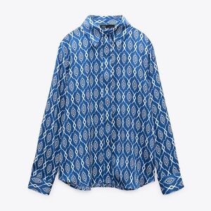 Like New - Zara Printed Silky Blouse - XS
